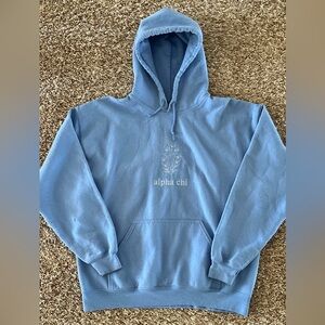Alpha chi omega blue embroidered hoodie